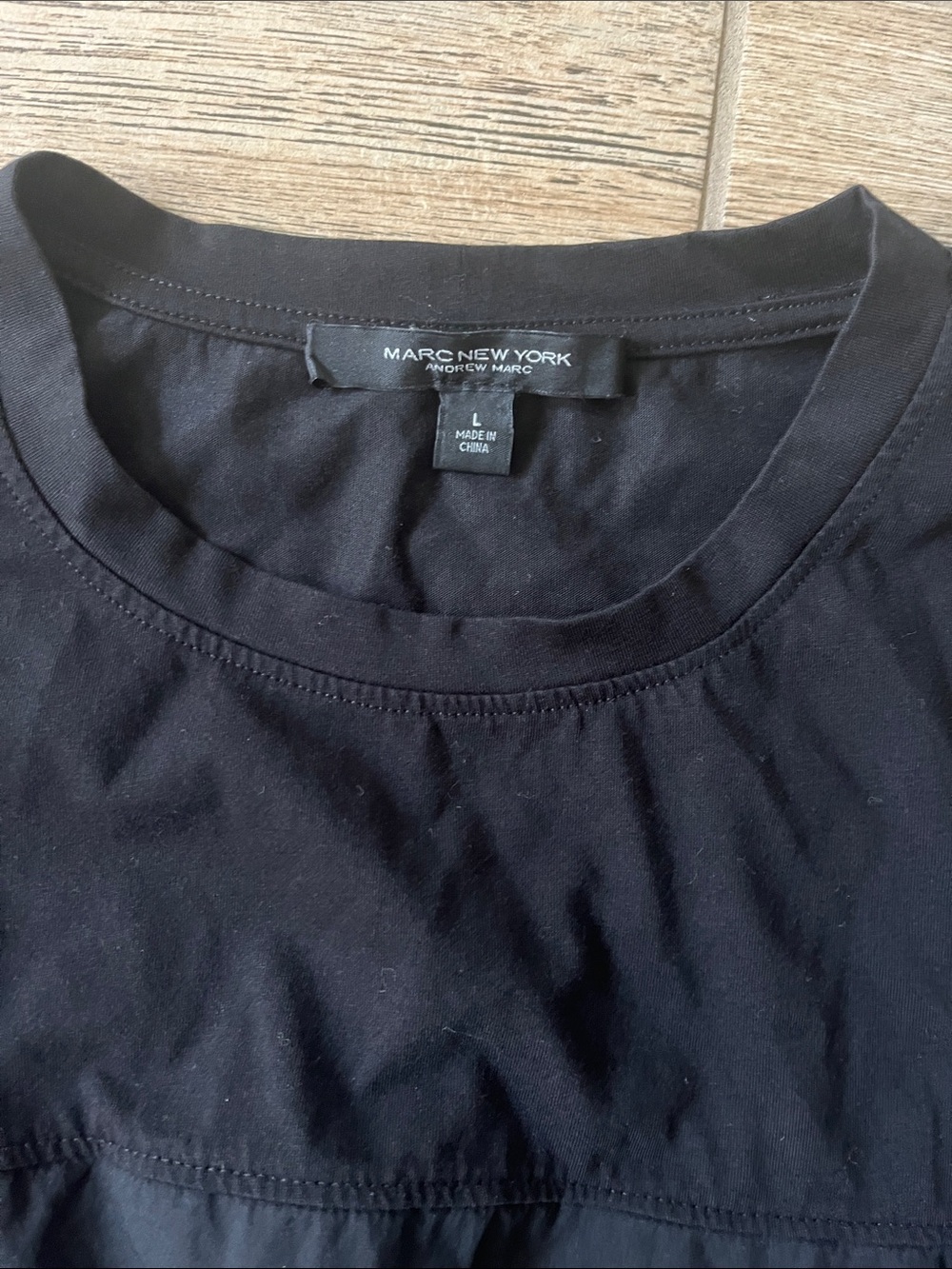 Marc New York Black Cropped Drawstring Hem Top - Picture 2 of 5